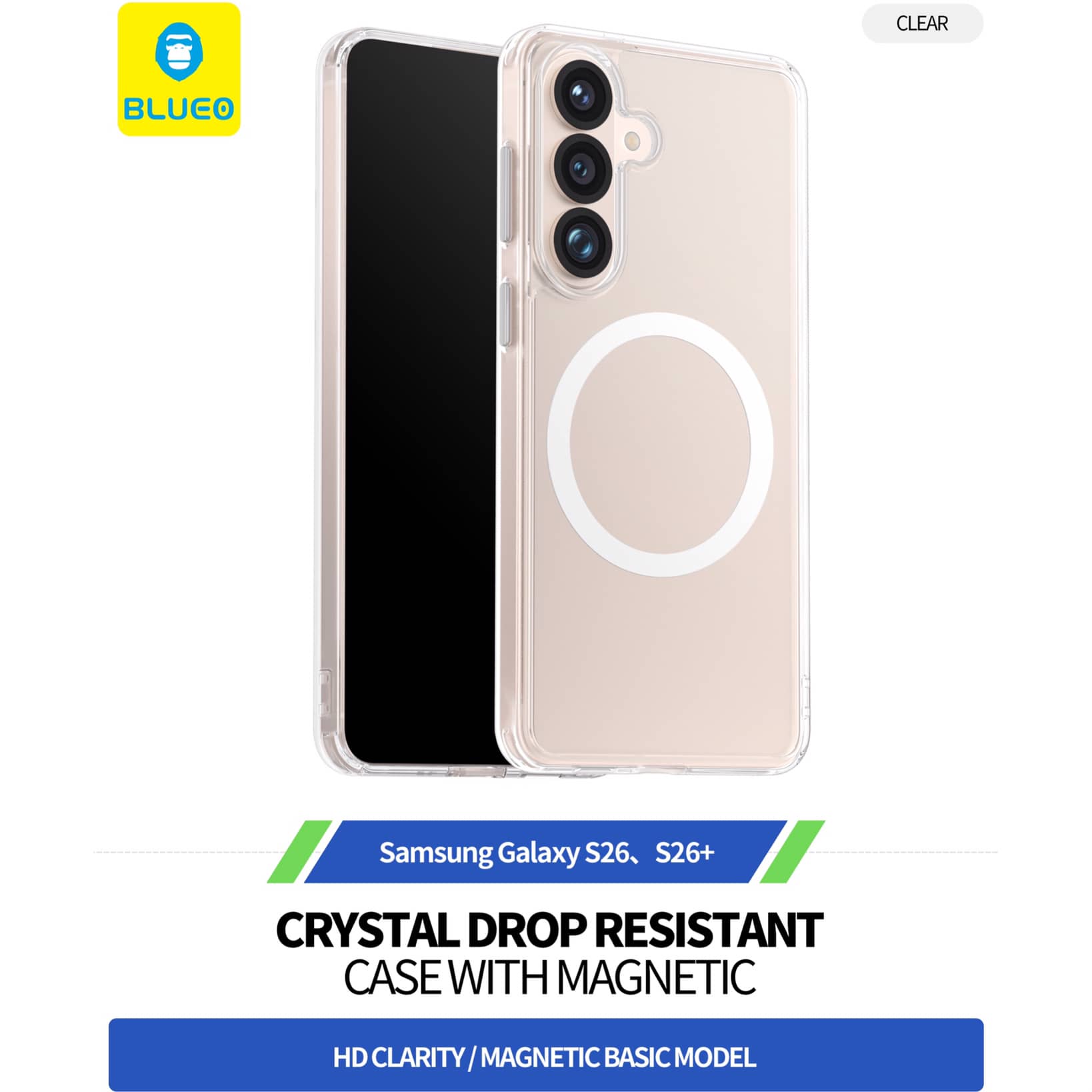 قاب Blueo بلو کریستالی با مگ سیف Crystal Drop Resistance Magsafe Case سامسونگ